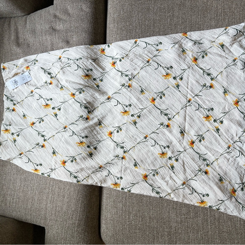 Abercrombie & Fitch White and Yellow Floral Skirt
